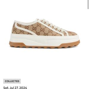 Gucci Beige and White GG Sneakers